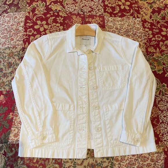 Madewell Ash Wood Chore Coat White Lightweight Jacket Size Small - Picture 2 of 9